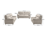 Zonny 3PC Sofa Set PU - Beige