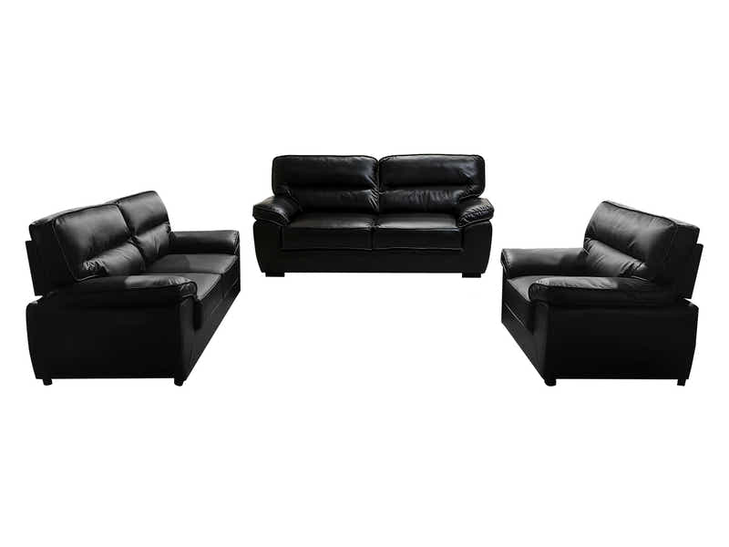 Zonny 3PC Sofa Set PU - Black