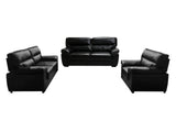 Zonny 3PC Sofa Set PU - Black