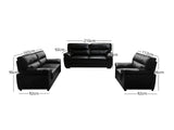 Zonny 3PC Sofa Set PU - Black