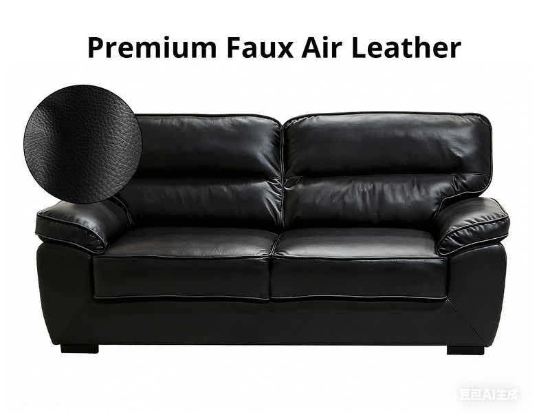 Zonny 3PC Sofa Set PU - Black