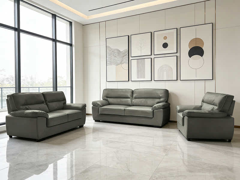 Zonny 3PC Sofa Set PU - Dark Green