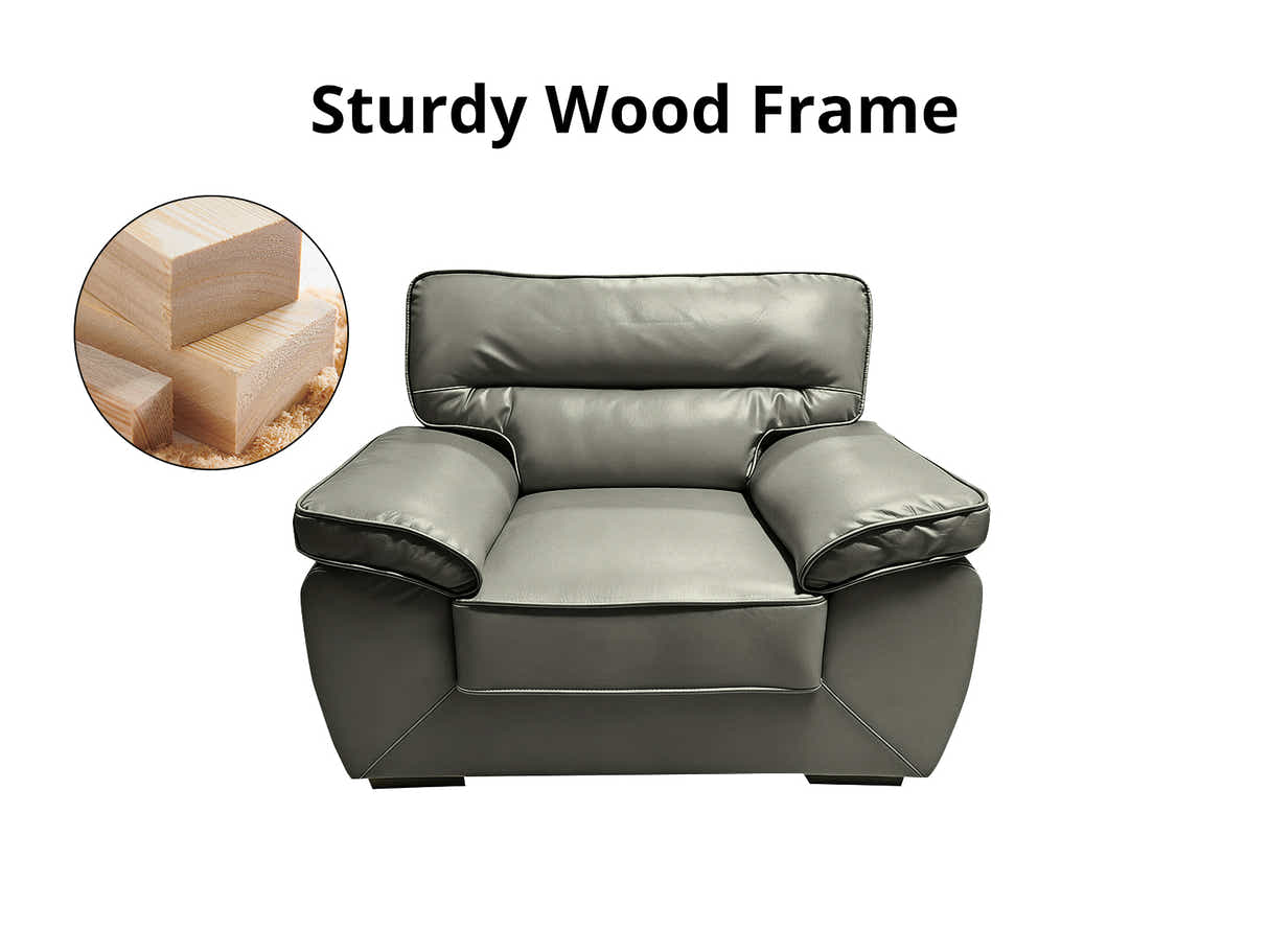 Zonny 3PC Sofa Set PU - Dark Green