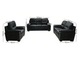 Kolby 3PC Sofa Set PU - Black