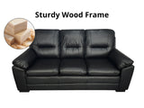 Kolby 3PC Sofa Set PU - Black