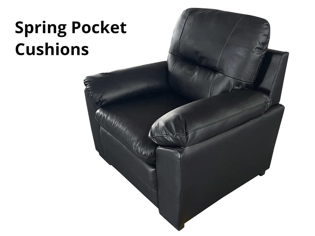 Kolby 3PC Sofa Set PU - Black
