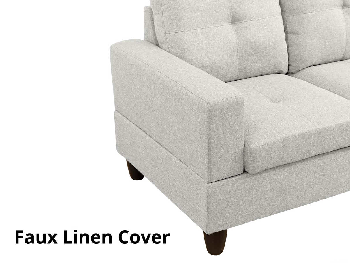 Vega Sectional Sofa with Ottoman Linen - Beige
