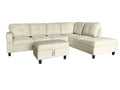 DS New Vega Sectional Sofa with Ottoman PU Beige