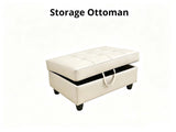 DS New Vega Sectional Sofa with Ottoman PU Beige