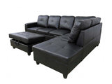 DS New Vega Sectional Sofa with Ottoman PU Black