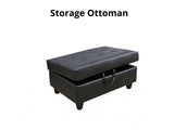 DS New Vega Sectional Sofa with Ottoman PU Black