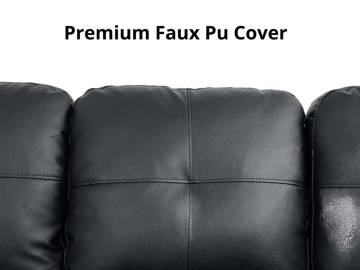 DS New Vega Sectional Sofa with Ottoman PU Black