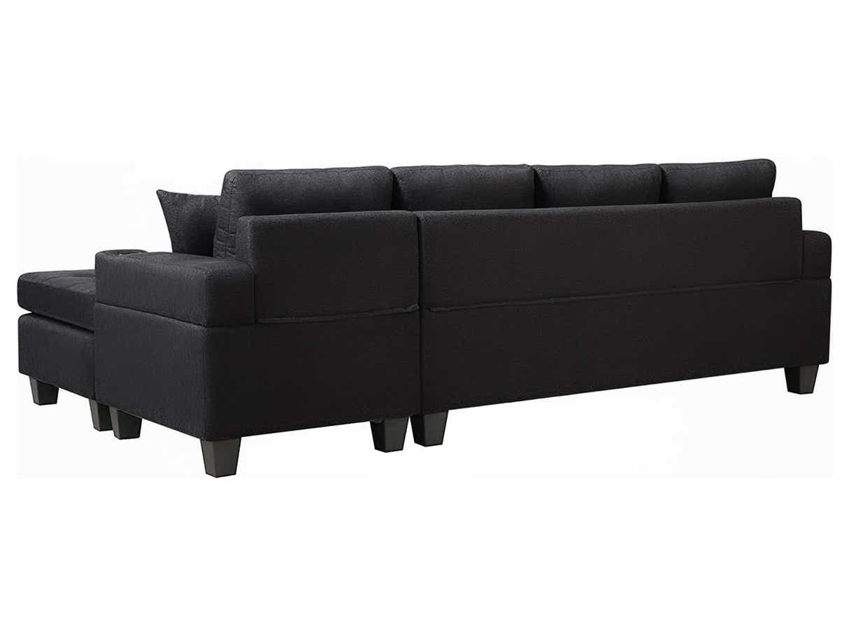 DS Zalda Sectional Sofa Linen Black