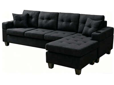 DS Zalda Sectional Sofa Linen Black
