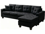 DS Zalda Sectional Sofa Linen Black