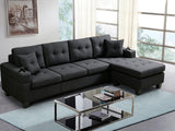 DS Zalda Sectional Sofa Linen Black