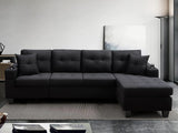 DS Zalda Sectional Sofa Linen Black