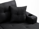 DS Zalda Sectional Sofa Linen Black