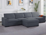 DS Savile Sectional Sofa With Ottoman Dark Grey