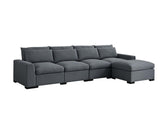 DS Savile Sectional Sofa With Ottoman Dark Grey