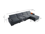 DS Savile Sectional Sofa With Ottoman Dark Grey