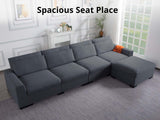 DS Savile Sectional Sofa With Ottoman Dark Grey