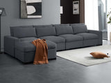 DS Savile Sectional Sofa With Ottoman Dark Grey