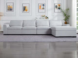 DS Savile Sectional Sofa With Ottoman Light Grey