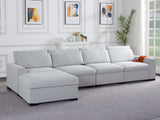 DS Savile Sectional Sofa With Ottoman Light Grey