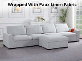 DS Savile Sectional Sofa With Ottoman Light Grey
