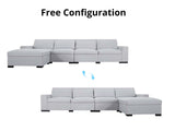 DS Savile Sectional Sofa With Ottoman Light Grey
