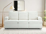 DS Kurtan Chenille Reclining 3 Seater Sofa Cream