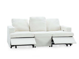 DS Kurtan Chenille Reclining 3 Seater Sofa Cream