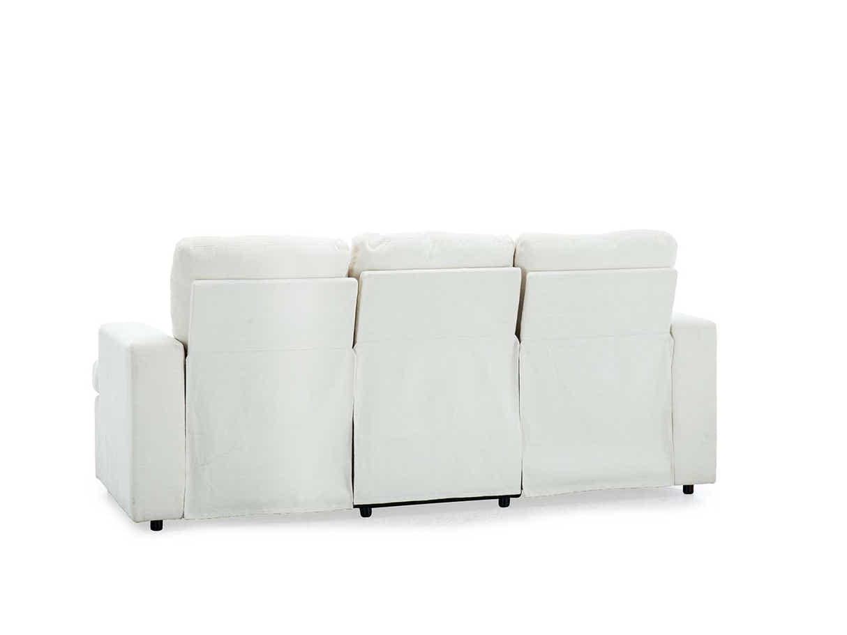 DS Kurtan Chenille Reclining 3 Seater Sofa Cream