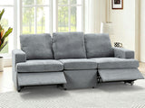 DS Kurtan Chenille Reclining 3 Seater Sofa Dark Grey