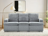 DS Kurtan Chenille Reclining 3 Seater Sofa Dark Grey