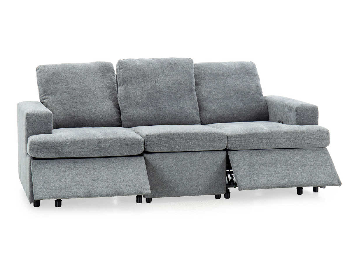 DS Kurtan Chenille Reclining 3 Seater Sofa Dark Grey