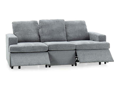 DS Kurtan Chenille Reclining 3 Seater Sofa - Dark Grey