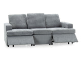 DS Kurtan Chenille Reclining 3 Seater Sofa Dark Grey