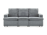 DS Kurtan Chenille Reclining 3 Seater Sofa Dark Grey