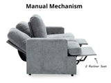 DS Kurtan Chenille Reclining 3 Seater Sofa Dark Grey