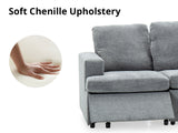 DS Kurtan Chenille Reclining 3 Seater Sofa Dark Grey