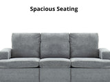 DS Kurtan Chenille Reclining 3 Seater Sofa Dark Grey