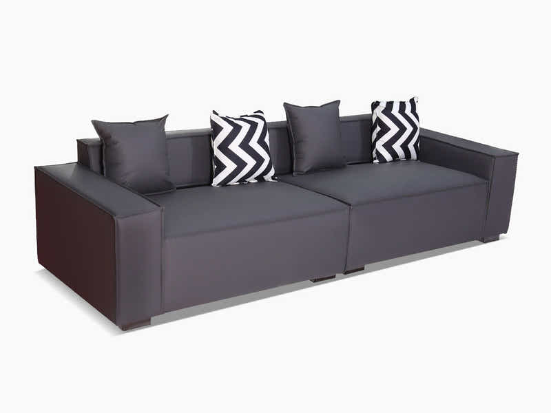 Loretta PU Leather Sofa - Grey