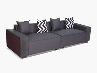 Loretta PU Leather Sofa - Grey