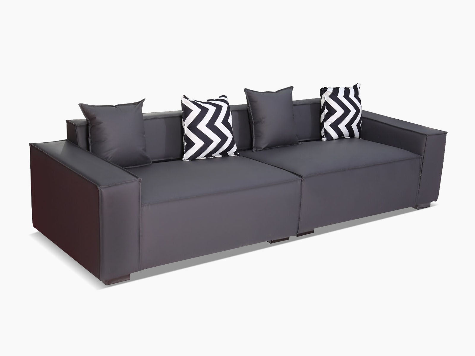 Loretta PU Leather Sofa - Grey