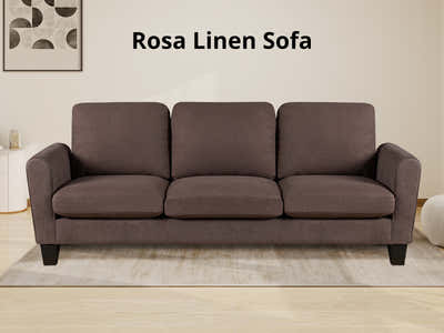 Rosa Linen Sofa Beige340