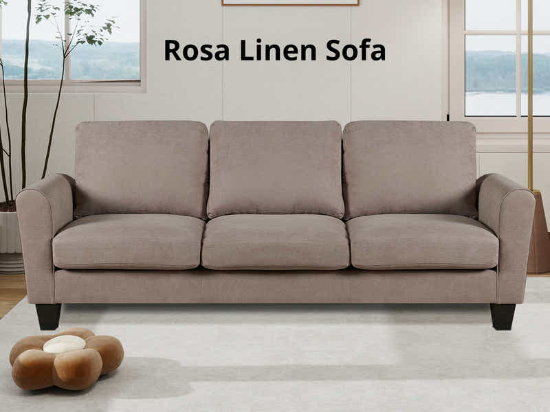 Rosa Linen Sofa Beige412
