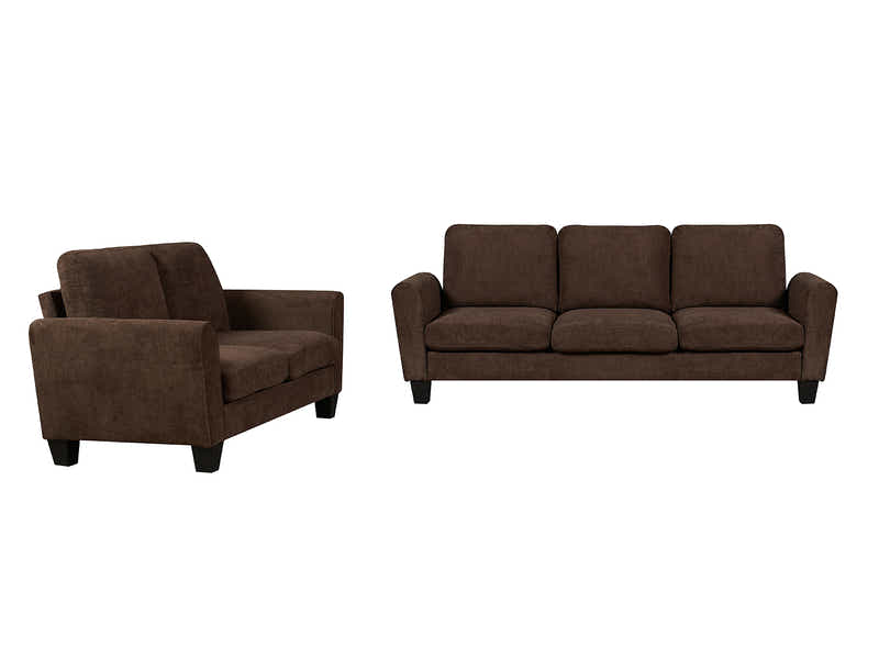 Rosa Linen Sofa Set Brown