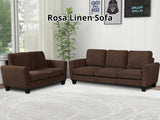 DS Rosa Linen Sofa Set Brown
